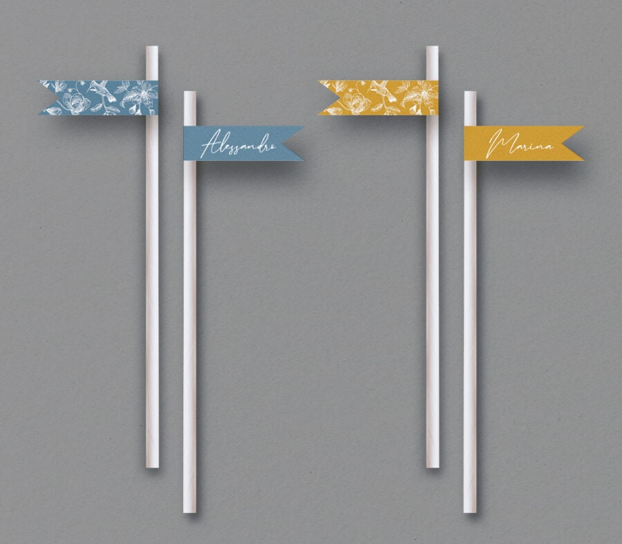 Etichetta con cannuccia