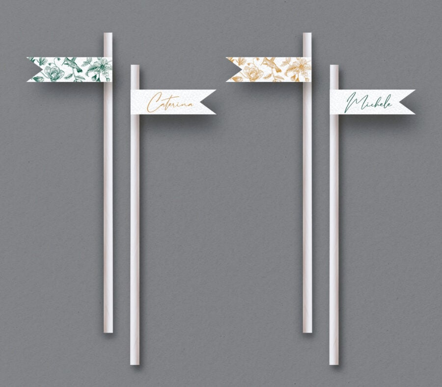 Etichetta con cannuccia