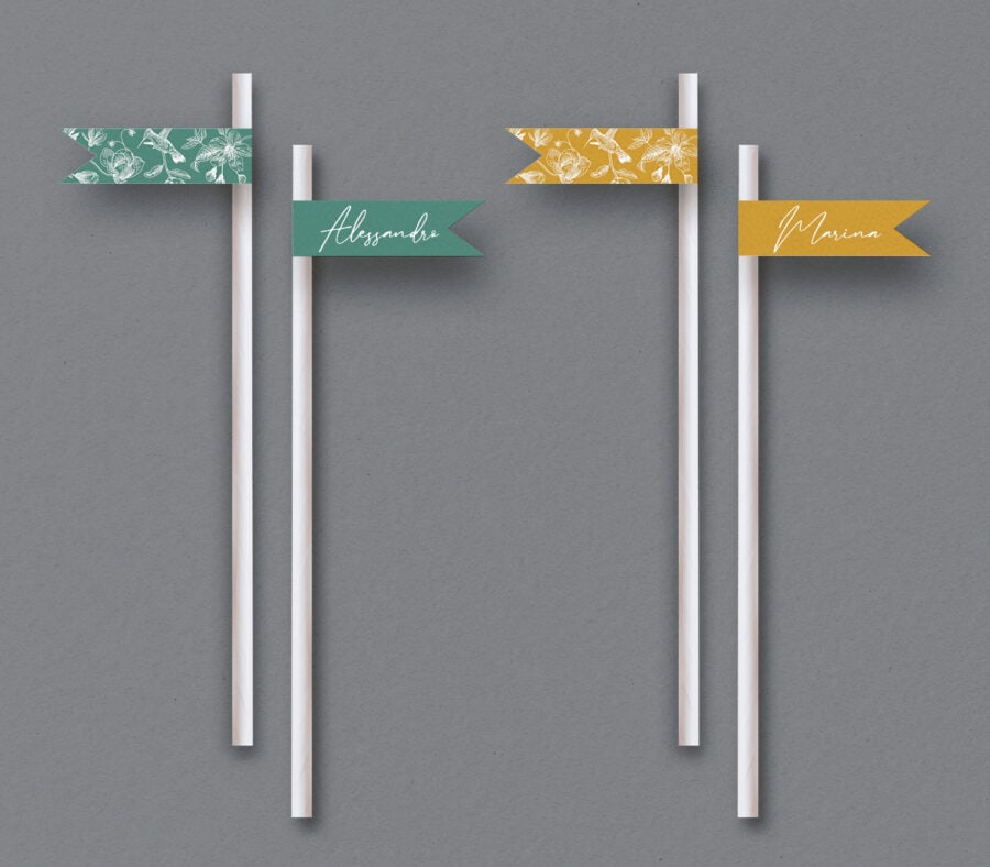 Etichetta con cannuccia