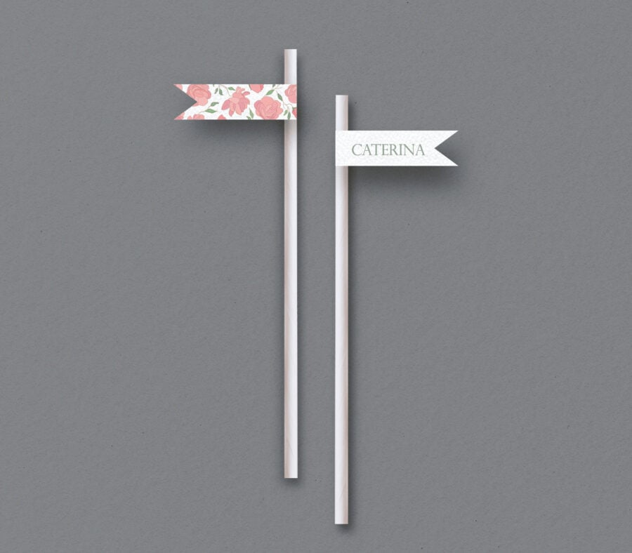 Etichetta con cannuccia