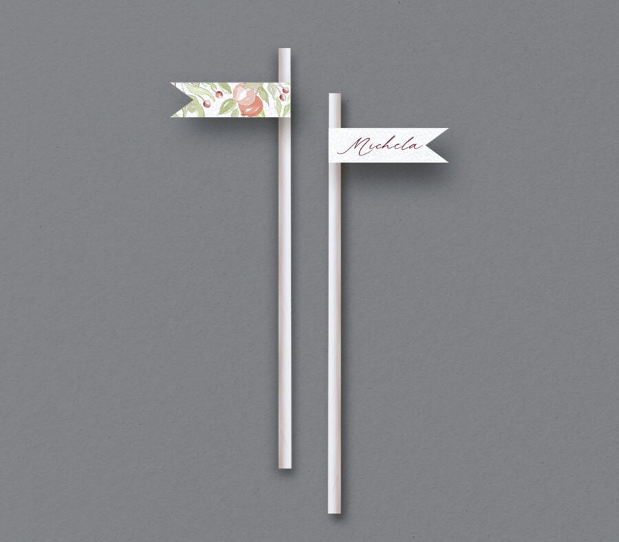 Etichetta con cannuccia