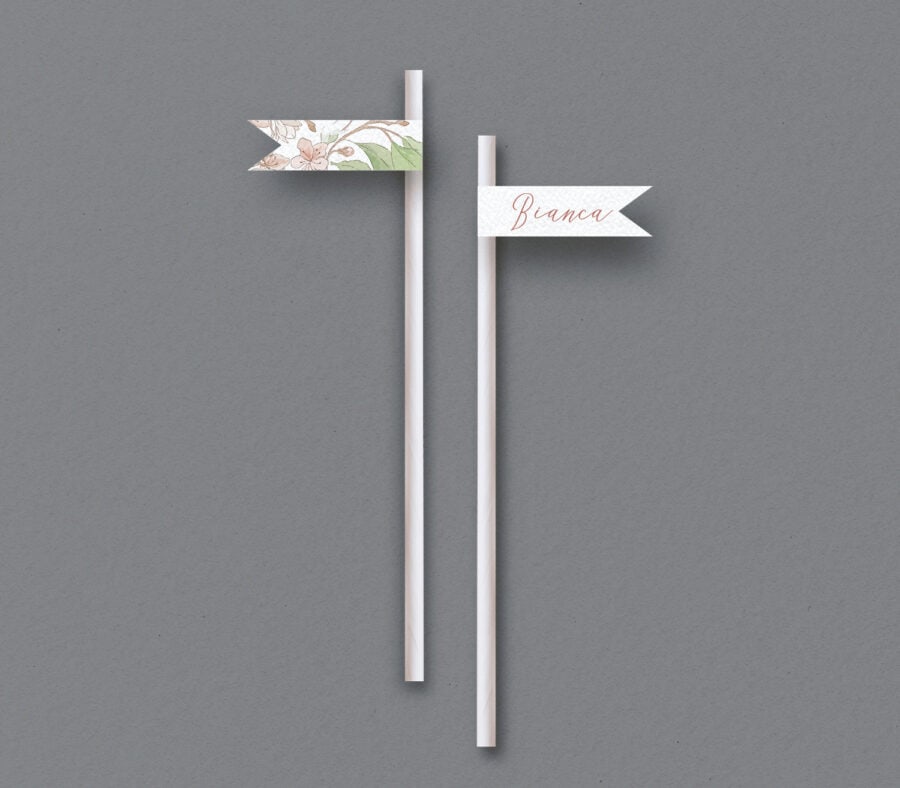 Etichetta con cannuccia