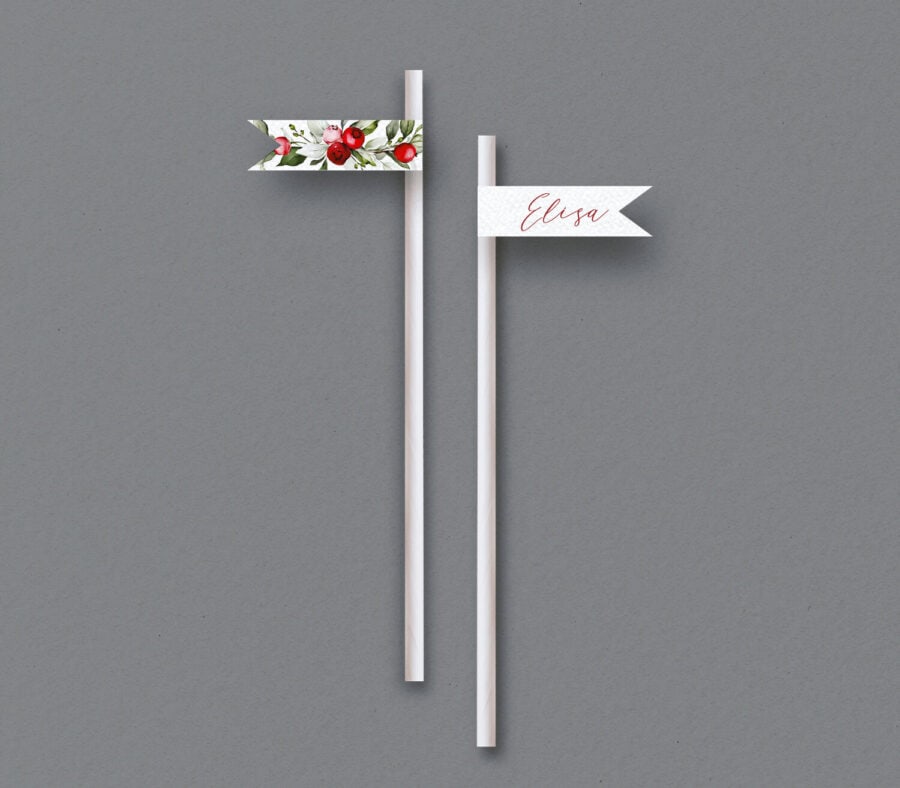 Etichetta con cannuccia