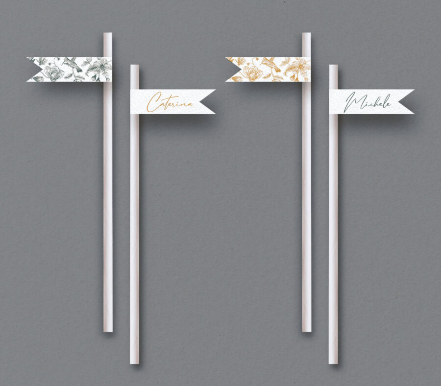 Etichetta con cannuccia