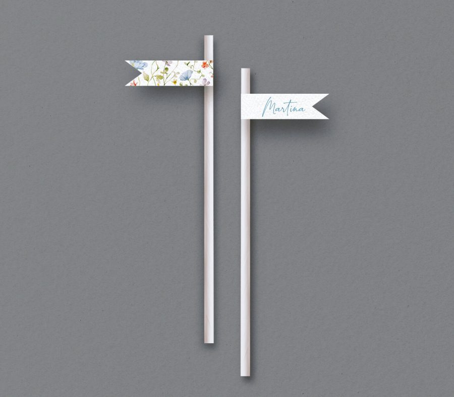 Etichetta con cannuccia