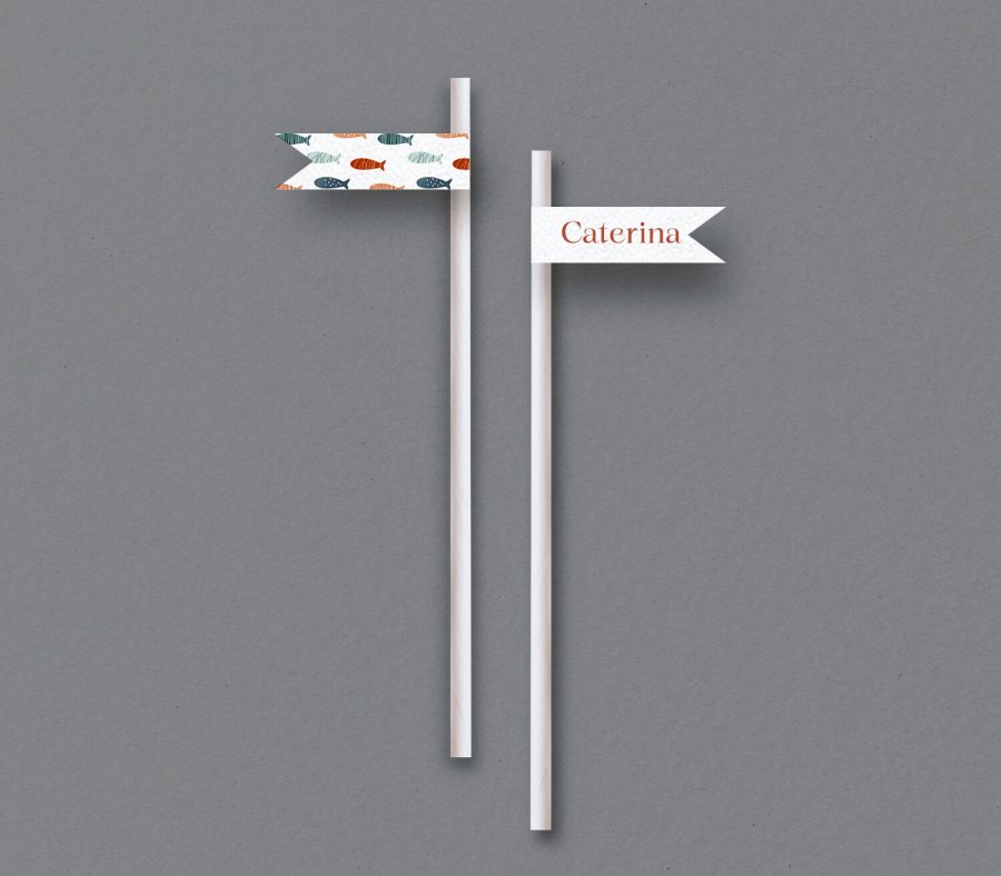 Etichetta con cannuccia