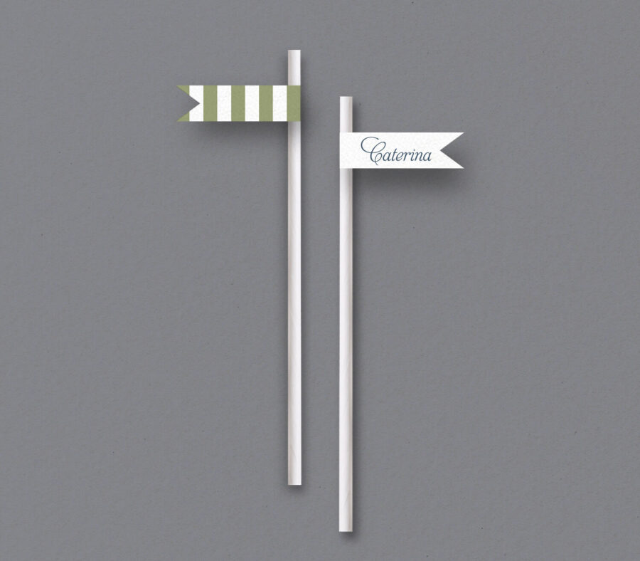 Etichetta con cannuccia